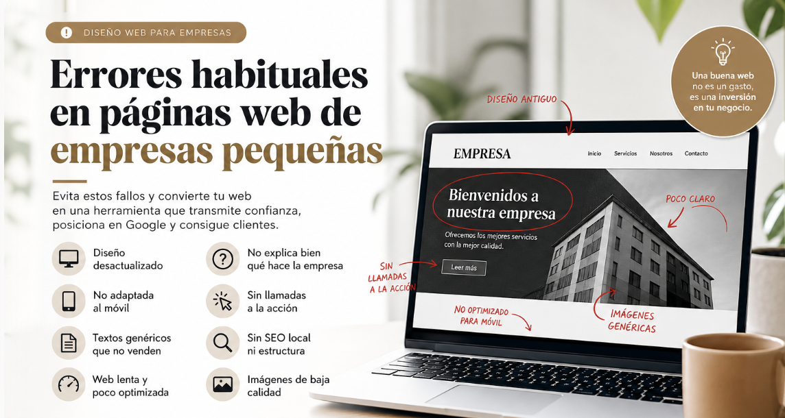 Errores habituales en páginas web de empresas pequeñas