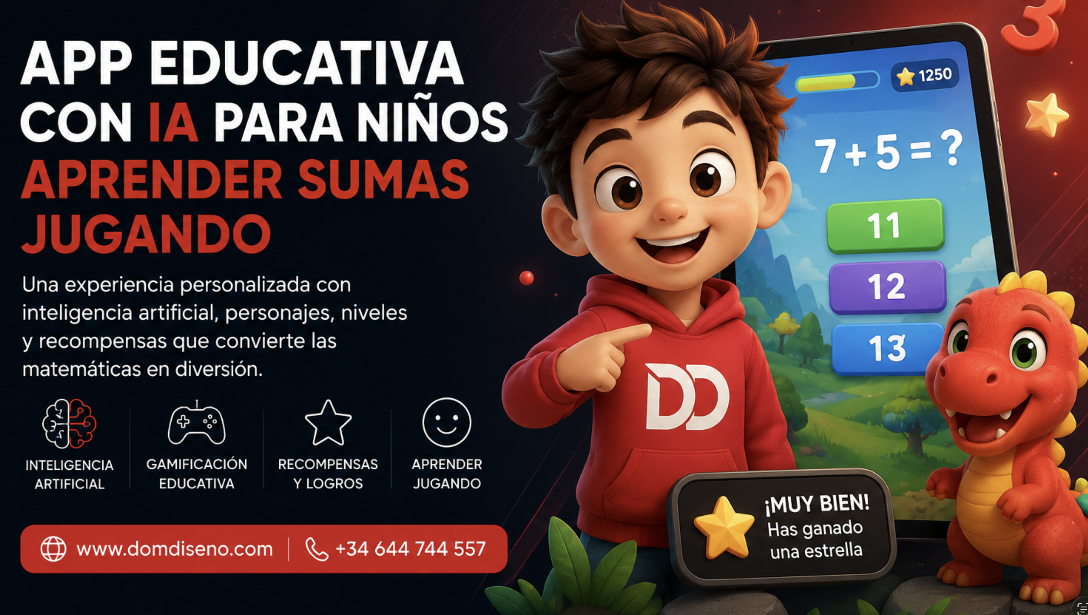 App educativa con IA para niños: aprender sumas jugando
